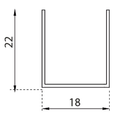 GU22 guida in ferro zincato (8/10)  mm 22x18