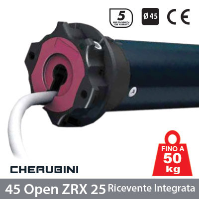 Motore per Taparella Avvolgibile Cherubini 45 Open ZRX 25 (ricevente integrata) - Fino a 50 Kg